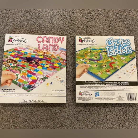 Vintage Other - Colorforms Candyland & Chutes and Ladders Vintage Game Toy Puzzle Christmas, NEW